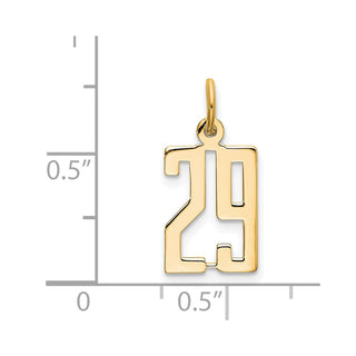 14k Yellow Gold Small Polished Elongated 29 Charm