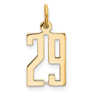 14k Yellow Gold Small Polished Elongated 29 Charm