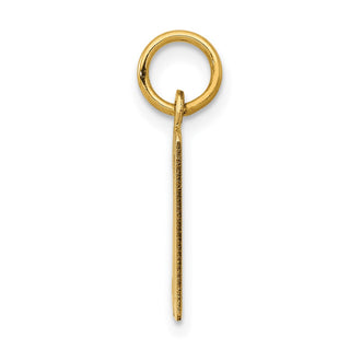 14k Yellow Gold Small Polished Elongated 30 Charm