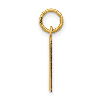 14k Yellow Gold Small Polished Elongated 30 Charm