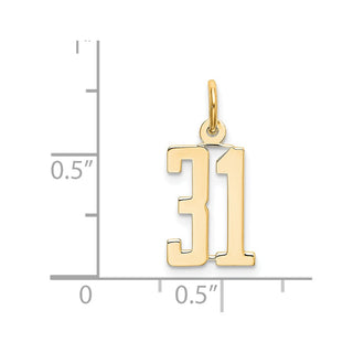 14k Yellow Gold Small Polished Elongated 31 Charm