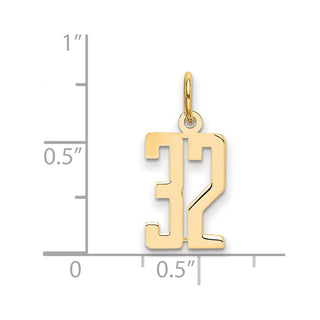 14k Yellow Gold Small Polished Elongated 32 Charm