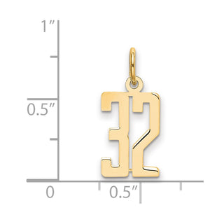 14k Yellow Gold Small Polished Elongated 32 Charm