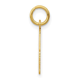 14k Yellow Gold Small Polished Elongated 33 Charm