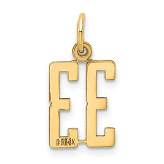 14k Yellow Gold Small Polished Elongated 33 Charm