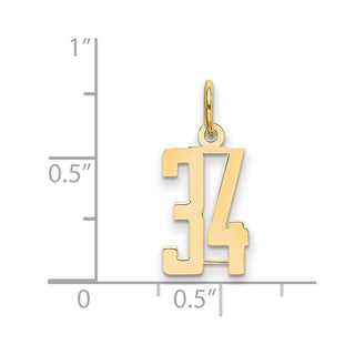 14k Yellow Gold Small Polished Elongated 34 Charm