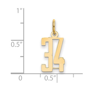 14k Yellow Gold Small Polished Elongated 34 Charm