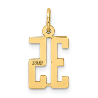 14k Yellow Gold Small Polished Elongated 35 Charm