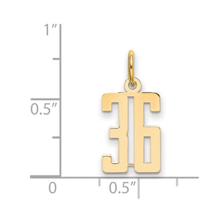 14k Yellow Gold Small Polished Elongated 36 Charm