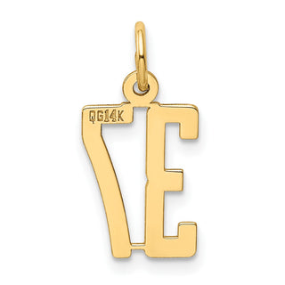 14k Yellow Gold Small Polished Elongated 37 Charm