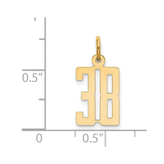 14k Yellow Gold Small Polished Elongated 38 Charm