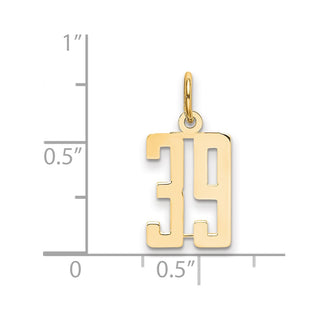 14k Yellow Gold Small Polished Elongated 39 Charm