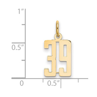 14k Yellow Gold Small Polished Elongated 39 Charm