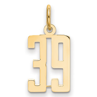 14k Yellow Gold Small Polished Elongated 39 Charm