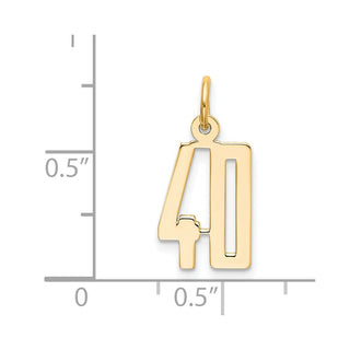 14k Yellow Gold Small Polished Elongated 40 Charm