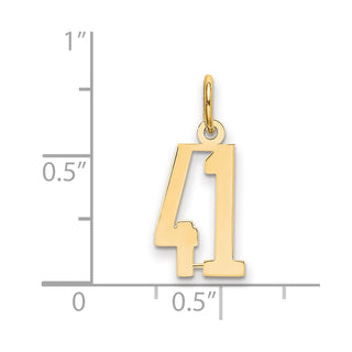 14k Yellow Gold Small Polished Elongated 41 Charm