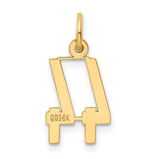 14k Yellow Gold Small Polished Elongated 44 Charm