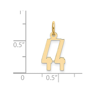 14k White Gold Small Polished Elongated 44 Charm