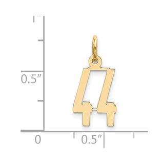 14k Yellow Gold Small Polished Elongated 44 Charm