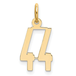 14k White Gold Small Polished Elongated 44 Charm