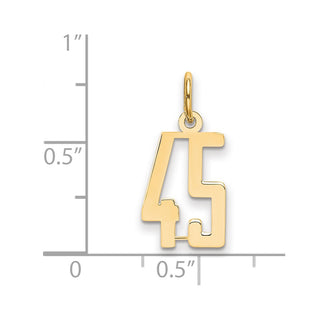 14k Yellow Gold Small Polished Elongated 45 Charm