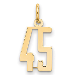 14k Yellow Gold Small Polished Elongated 45 Charm