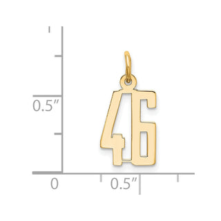 14k Yellow Gold Small Polished Elongated 46 Charm
