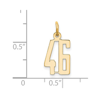 14k Yellow Gold Small Polished Elongated 46 Charm