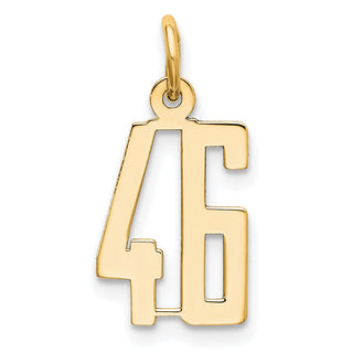 14k Yellow Gold Small Polished Elongated 46 Charm