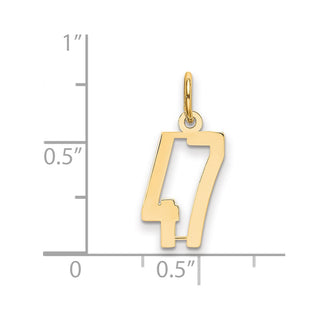 14k Yellow Gold Small Polished Elongated 47 Charm