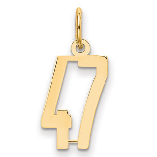 14k Yellow Gold Small Polished Elongated 47 Charm