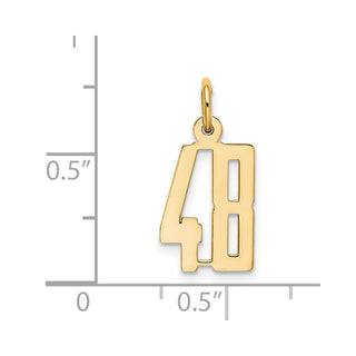 14k Yellow Gold Small Polished Elongated 48 Charm