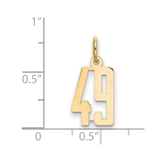 14k Yellow Gold Small Polished Elongated 49 Charm