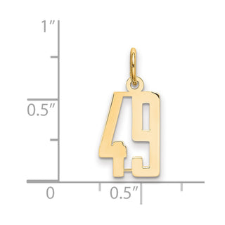 14k Yellow Gold Small Polished Elongated 49 Charm