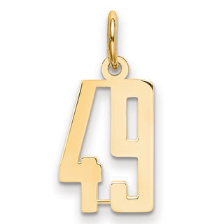 14k Yellow Gold Small Polished Elongated 49 Charm