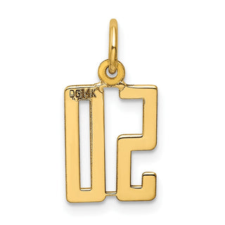 14k Yellow Gold Small Polished Elongated 50 Charm