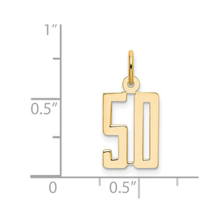 14k Yellow Gold Small Polished Elongated 50 Charm