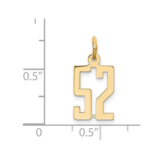 14k Yellow Gold Small Polished Elongated 52 Charm