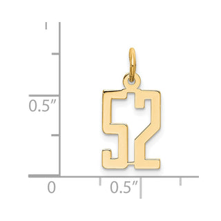 14k Yellow Gold Small Polished Elongated 52 Charm