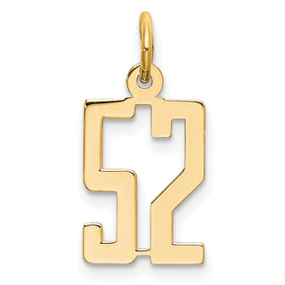 14k Yellow Gold Small Polished Elongated 52 Charm