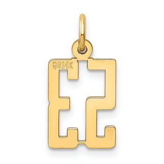 14k Yellow Gold Small Polished Elongated 53 Charm