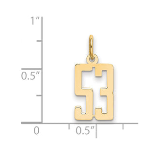 14k Yellow Gold Small Polished Elongated 53 Charm