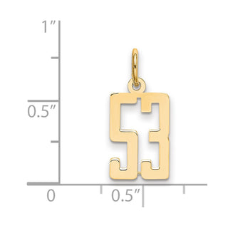 14k Yellow Gold Small Polished Elongated 53 Charm