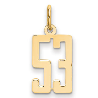 14k Yellow Gold Small Polished Elongated 53 Charm