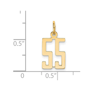 14k Yellow Gold Small Polished Elongated 55 Charm