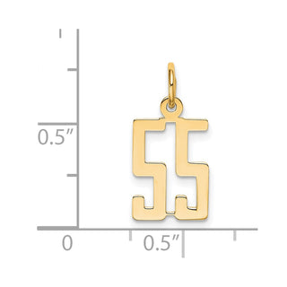 14k Yellow Gold Small Polished Elongated 55 Charm