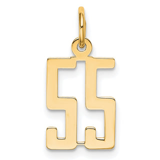 14k Yellow Gold Small Polished Elongated 55 Charm