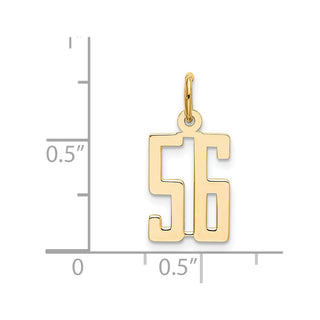 14k Yellow Gold Small Polished Elongated 56 Charm
