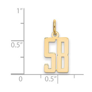 14k Yellow Gold Small Polished Elongated 58 Charm