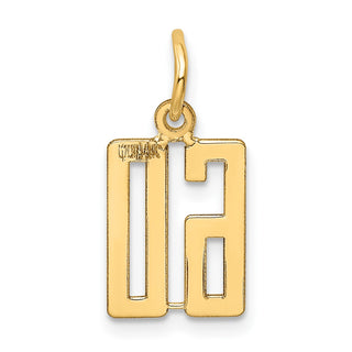 14k Yellow Gold Small Polished Elongated 60 Charm